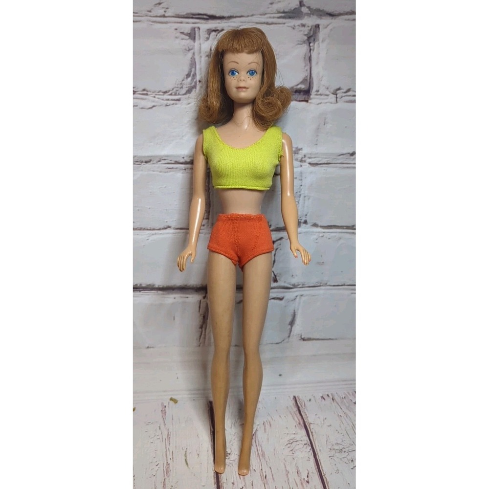 Vintage Barbie's Friend Midge Titian Haired In Original Swimsuit